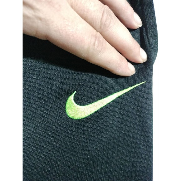 Nike Athletic Running Pants black and florescent green therma-fit men medium - Picture 3 of 7
